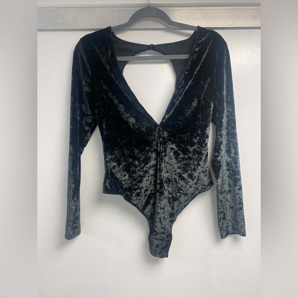 Victoria Secret Black Velvet Bodysuit